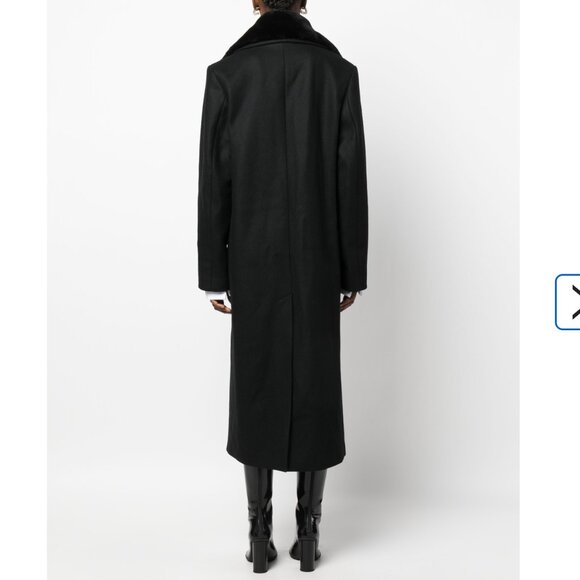 TOTEME detachable shearling-collar single-breasted coat - Picture 4 of 9